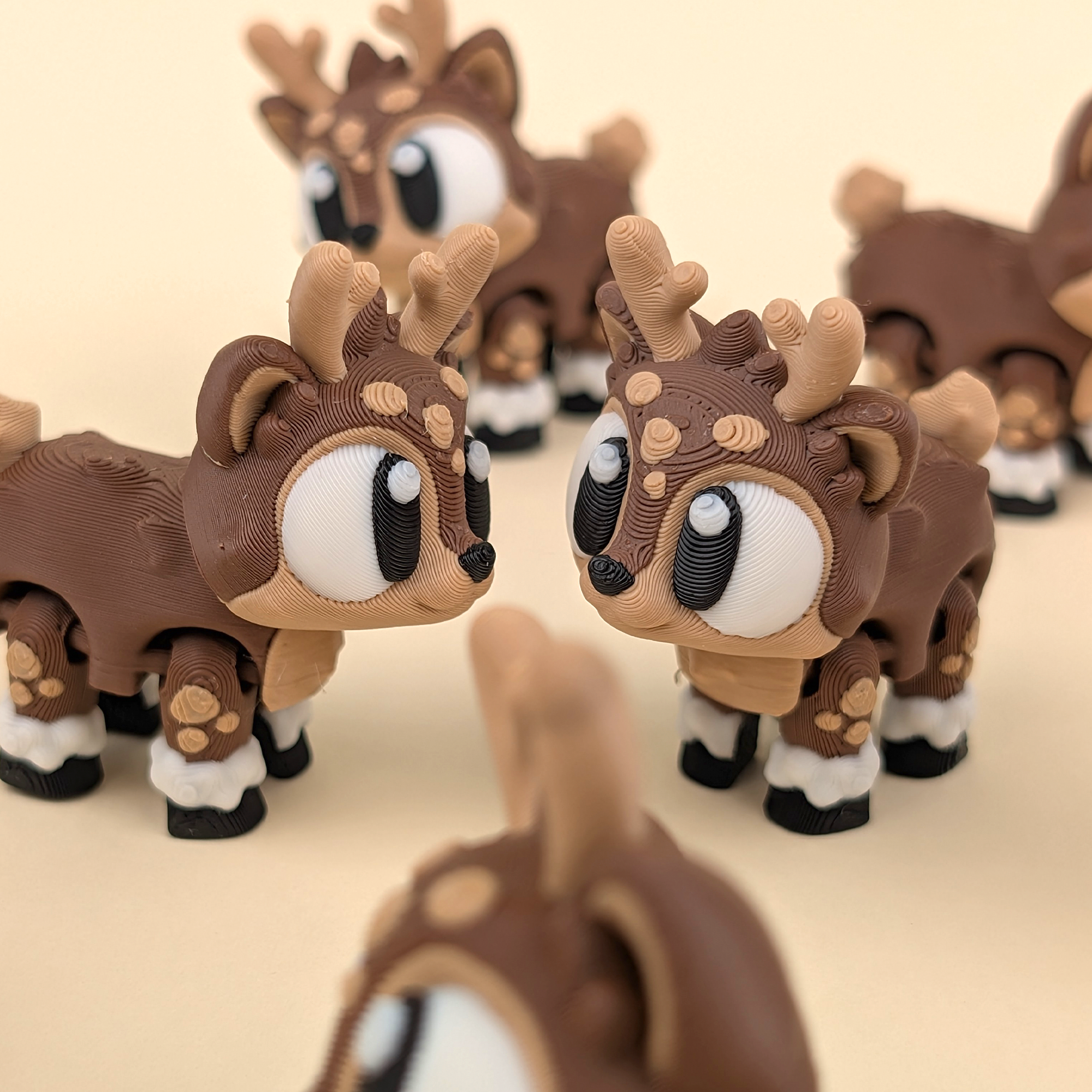 Cute Reindeer Trio – Adorable Articulated Collectible Set (Set Of 3)