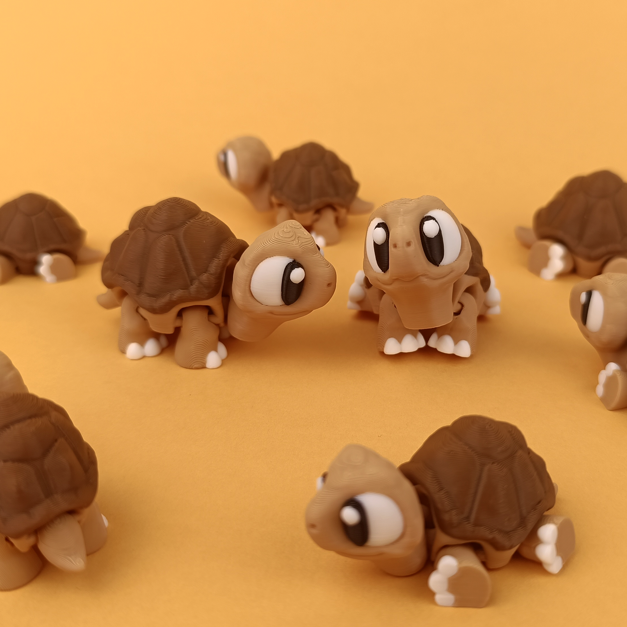 Mini Tortoise Poseable 3D Printed Collectible Stacked Pose – Wigglix