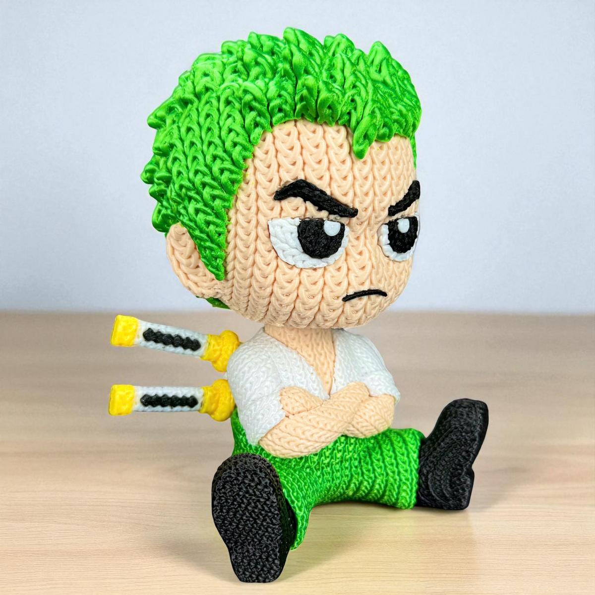 Zoro – Crochet-Style 3D Printed Figure (2 Versions Available) – view 6 | Wigglix