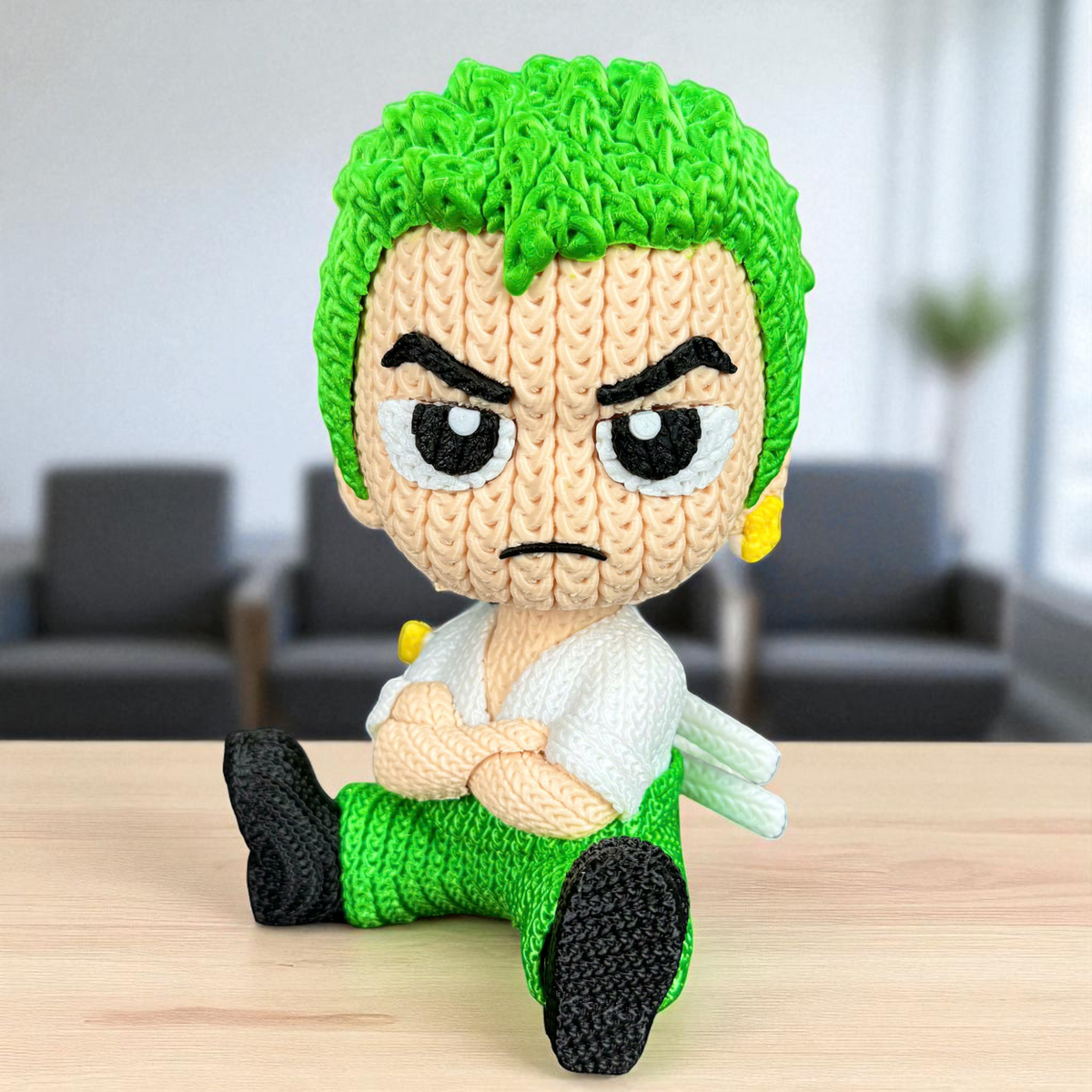 Zoro – Crochet-Style 3D Printed Figure (2 Versions Available) – view 7 | Wigglix