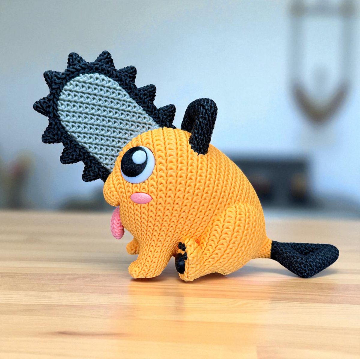 Pochita – Crochet-Style 3D Printed Figure – view 2 | Wigglix